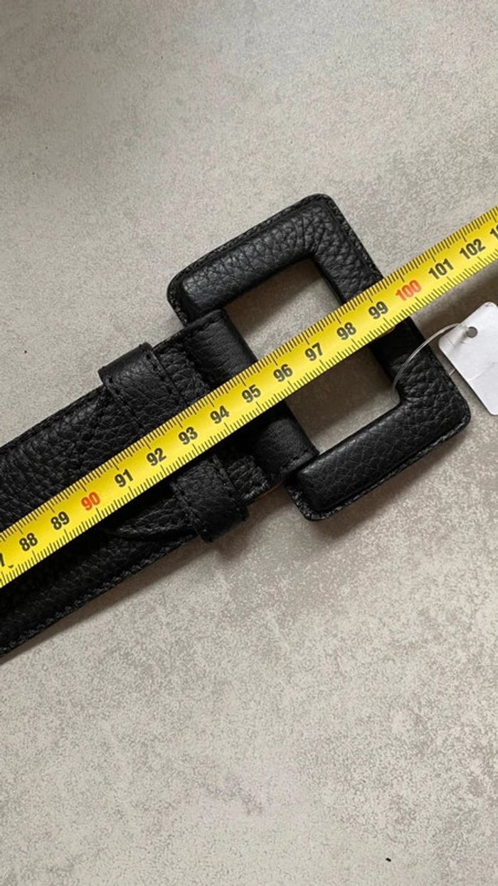 Ceinture large noire en cuir vachette Summer 80 cm - photo numéro 8