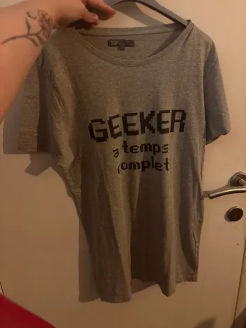 T shirt long gris