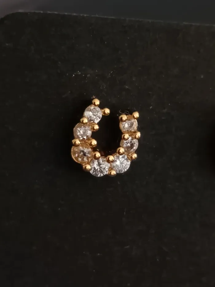 Boucles d'oreilles fer à cheval dorées - photo numéro 2