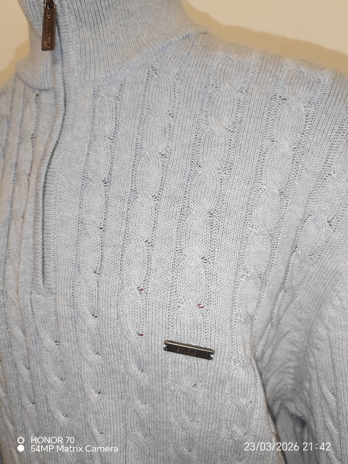 Pull zippé torsadé en coton - photo numéro 2