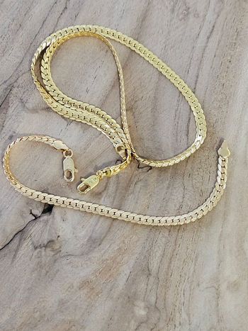 Ensemble en or plaqué 18k maille serpent 5mm