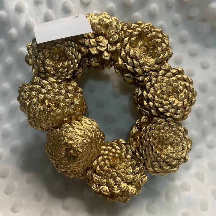 ✨🌲 Couronne pommes de pin dorées – 15 cm 🌲✨ - photo numéro 3