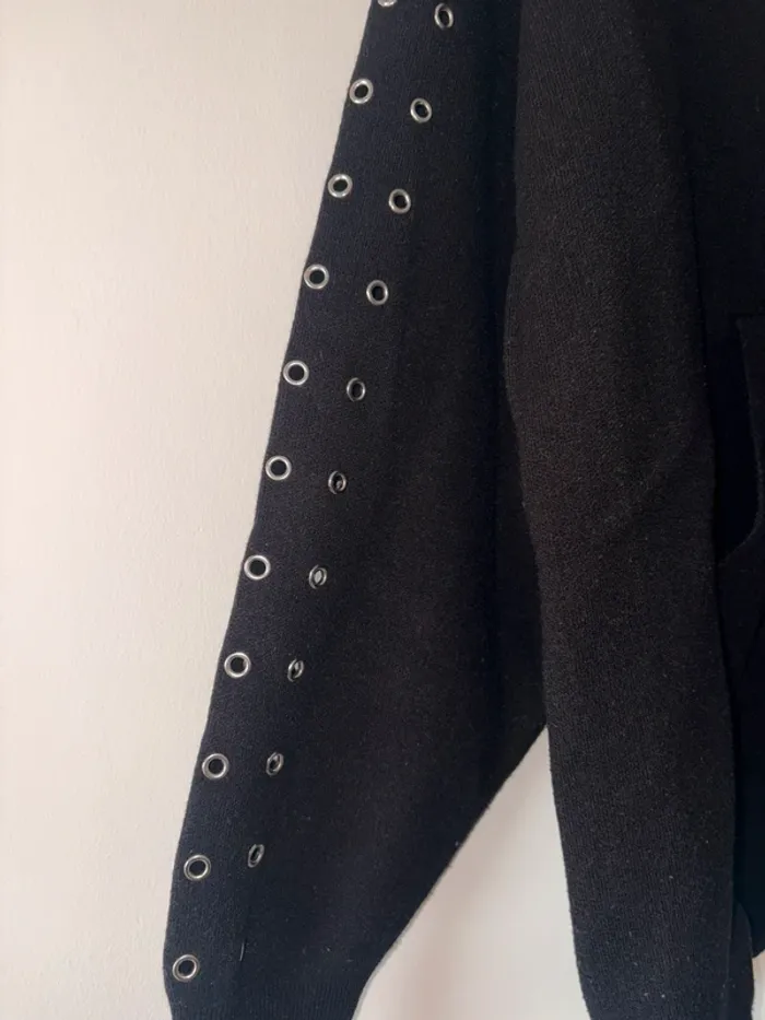 Sweat-shirt à capuche et poche noir Zara - photo numéro 3