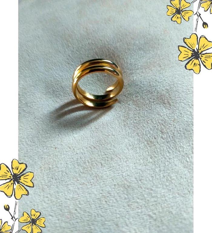 Bague ouverte plaqué or – Style minimaliste IG - photo numéro 6