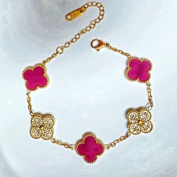 Promo Bracelet Inoxydable neuf 18k trèfle 1,2 cm porte-bonheur élégant et résistant à l'eau 💦