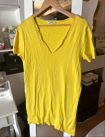 Robe courte t-shirt jaune manches courtes Zara T.S TBE 💛