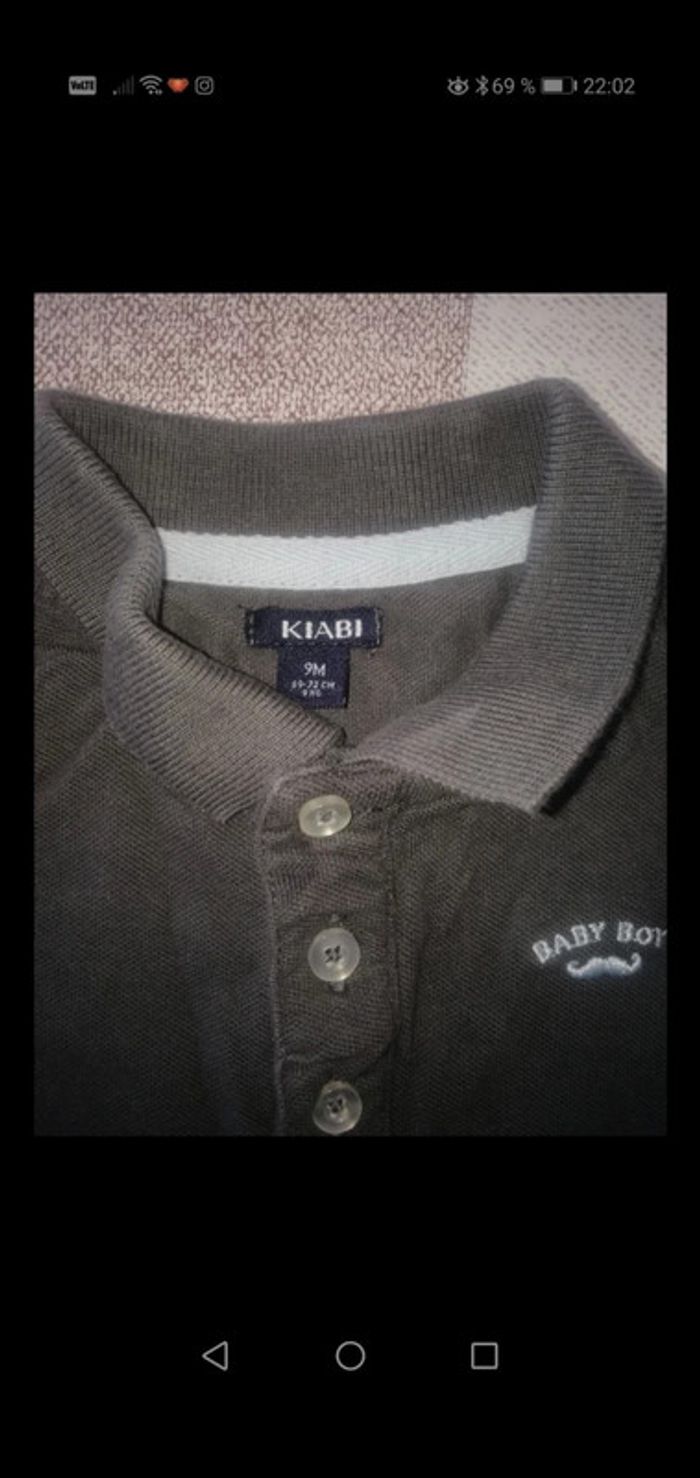 Polo Manches longues gris 9 mois Kiabi - photo numéro 2