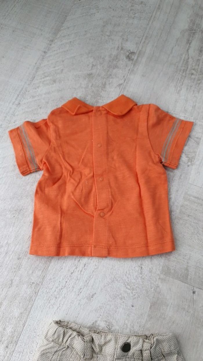 Ensemble tee-shirt + short Taille 3 mois - photo numéro 3