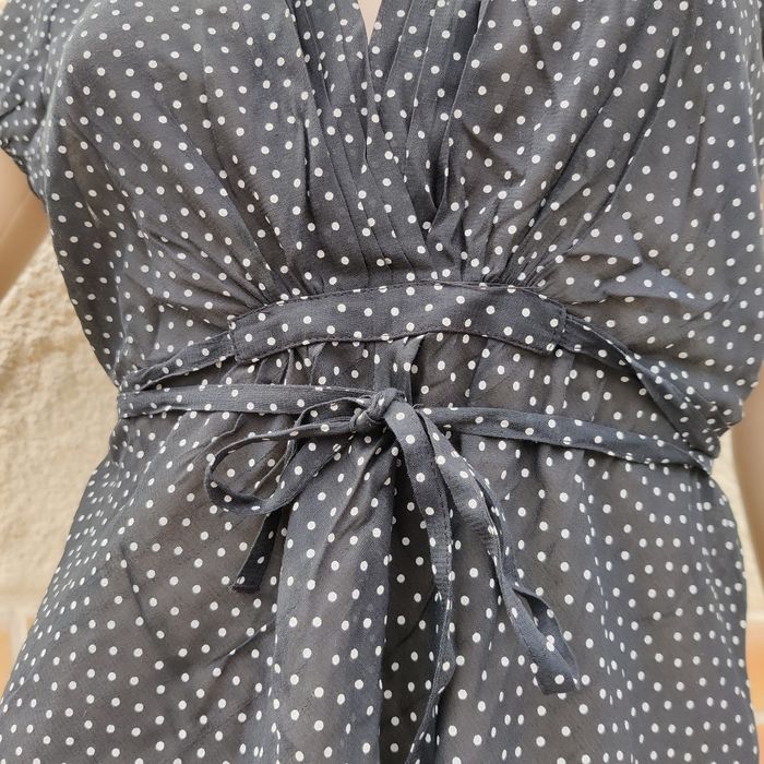 Chemisier manches courtes bleu marine à pois H&M Mama  taille S - photo numéro 7