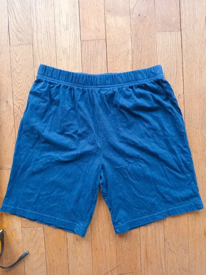 Short bas de pyjama coton bleu marine Tex taille S - photo numéro 2