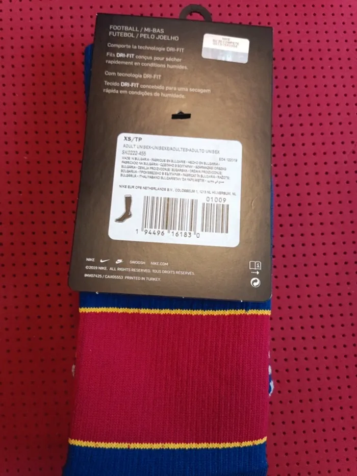 Chaussettes de foot FC Barcelone, Nike Authentique Officiel taille 31/35, Neuf - photo numéro 10