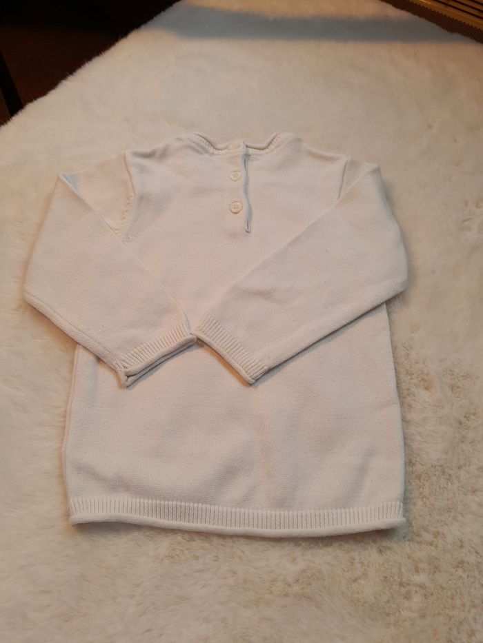 ​Pull Bébé Fille Orchestra 71 cm (6-9 Mois) - Motif Paris - Blanc/Rose - Boutons Dos - photo numéro 2