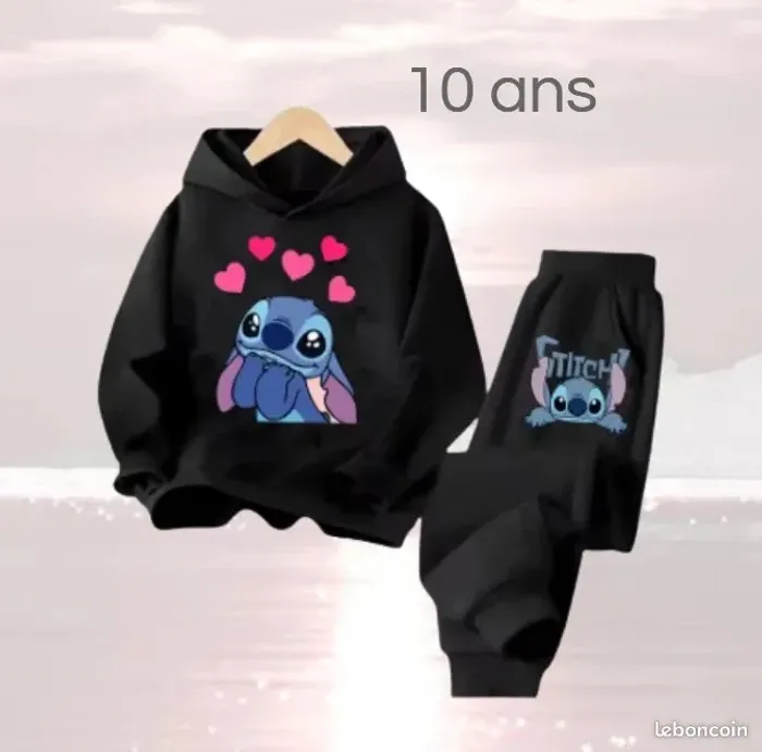 Ensemble survêtement Angel Stitch noir rêveur - 10 Ans