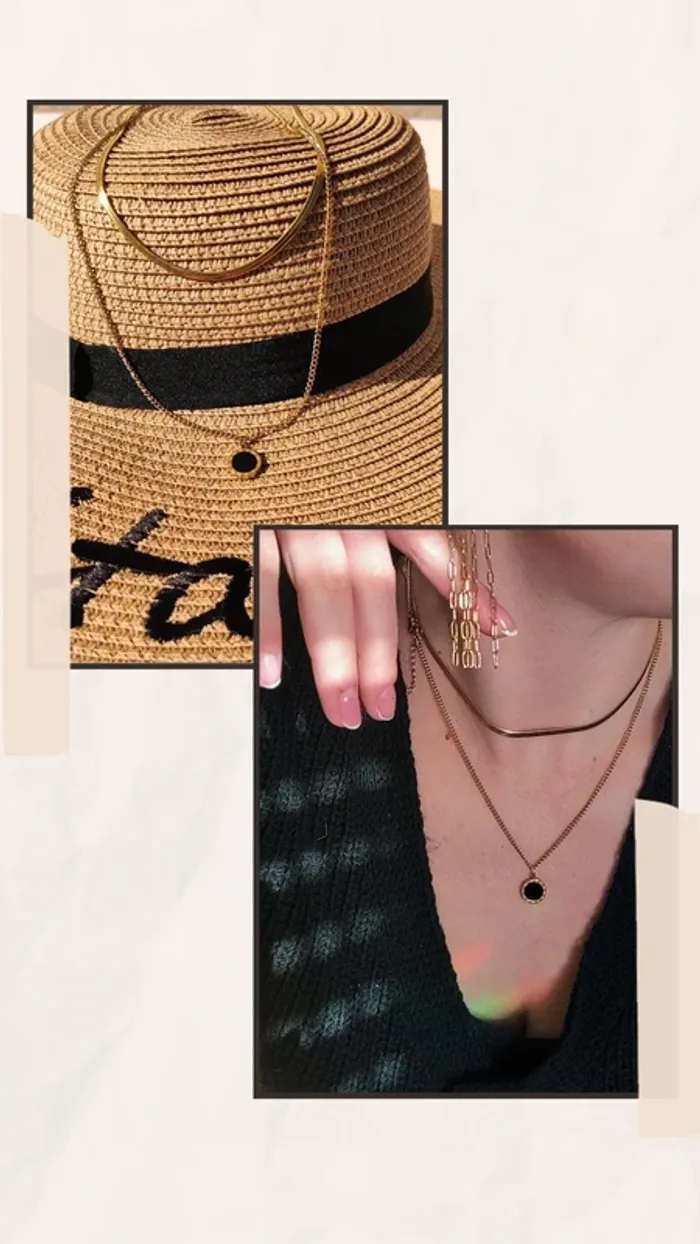 Collier double chaine Eterna V