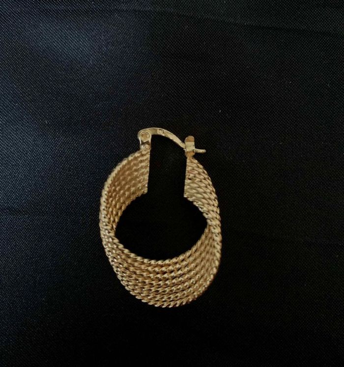 Boucles d' oreilles créoles multiples plaque or - photo numéro 2