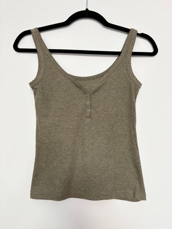 Débardeur côtelé kaki boutons – taille S
