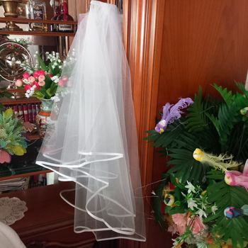 Voile de mariée en tulle coloris blanc pur 