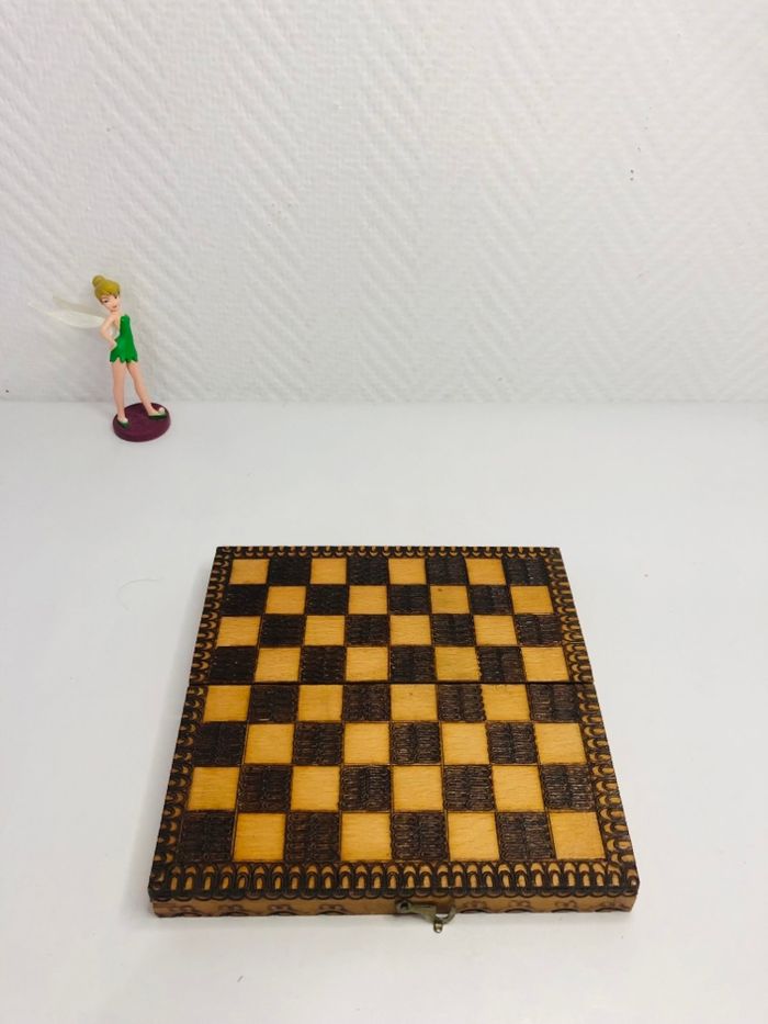 Échiquier pliable de voyage en bois (sans les pions) - photo numéro 5