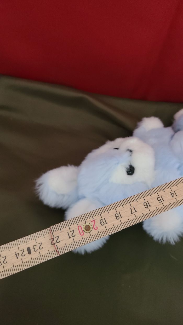 lapin bleu blanc nounours peluche lapin - photo numéro 4