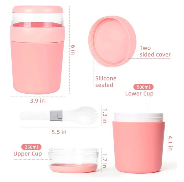 Lunch Gobelet à yaourt ou autres 500+200ml neuf - photo numéro 2