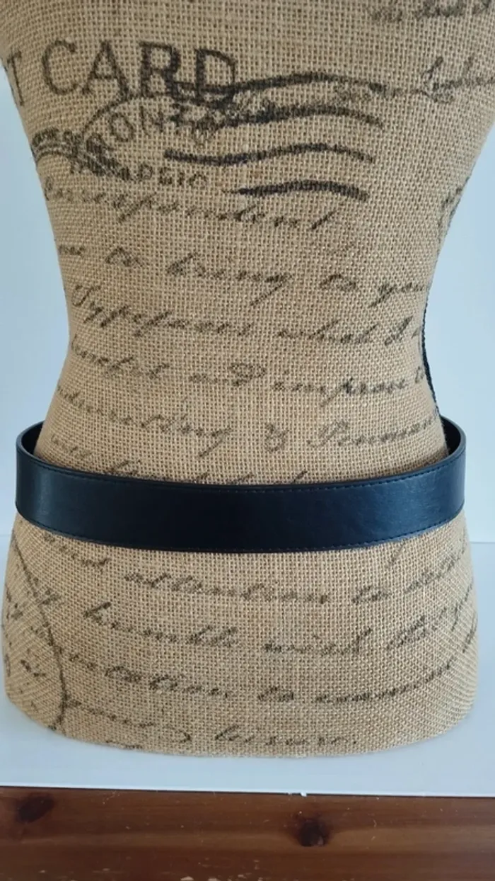 Ceinture noire boucle argenté 80 cm - photo numéro 7