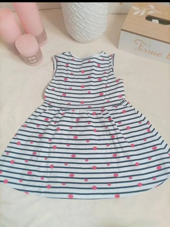 Robe sans manche bleu et blanc FPC 18 mois - photo numéro 3
