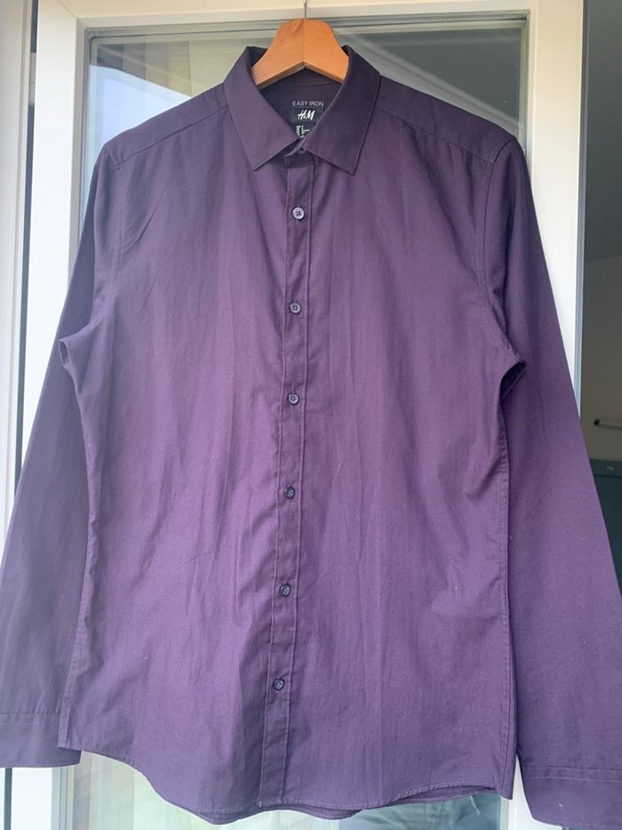 Chemise H&M violet bordeaux taille S - photo numéro 5