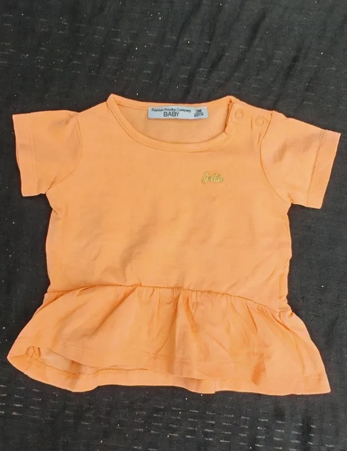 Blouse orange basque 3 mois Fille Fashion Private Com
