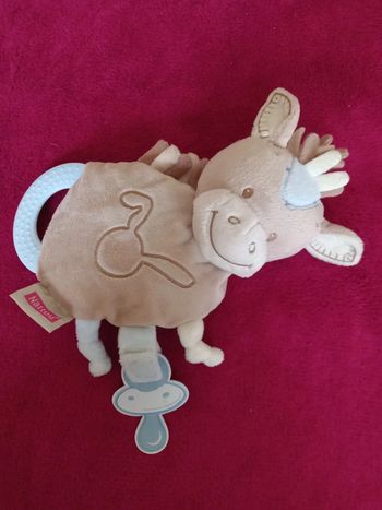 Doudou zèbre avec porte tétine et dentitions