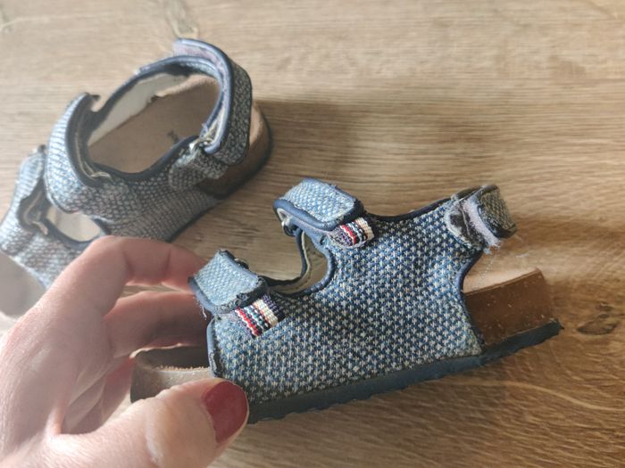 Chaussures sandales scratch bleu Vertbaudet Taille 21 - photo numéro 3