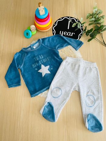 Pyjama velour 2 pièces Gémo 12 mois (74cm)