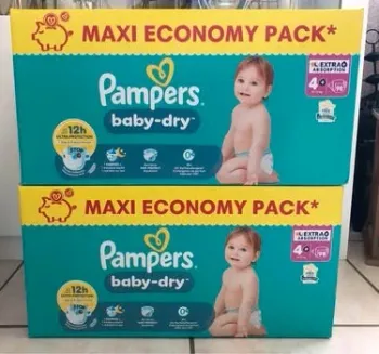 Lot de 196 couches Pampers baby dry taille 4+ neufs