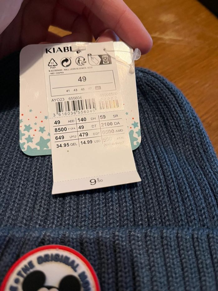 Bonnet bébé garçon Mickey neuf avec étiquette - photo numéro 3