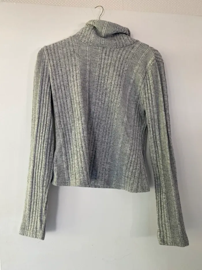Pull cols roulés gris - photo numéro 2