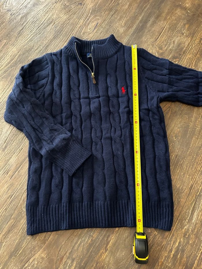 Pull gilet zip 1/4 camionneur Ralph Lauren torsadé old money vintage - photo numéro 6