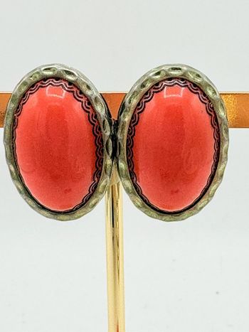 Boucles d’oreilles clip corail vintage