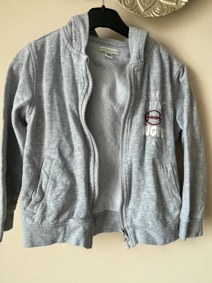 Gilet sweat zippe gris