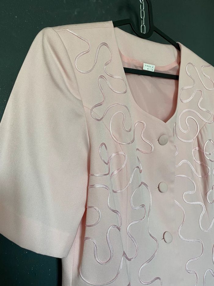 Veste longue brodée rôle pâle année 90 - photo numéro 2