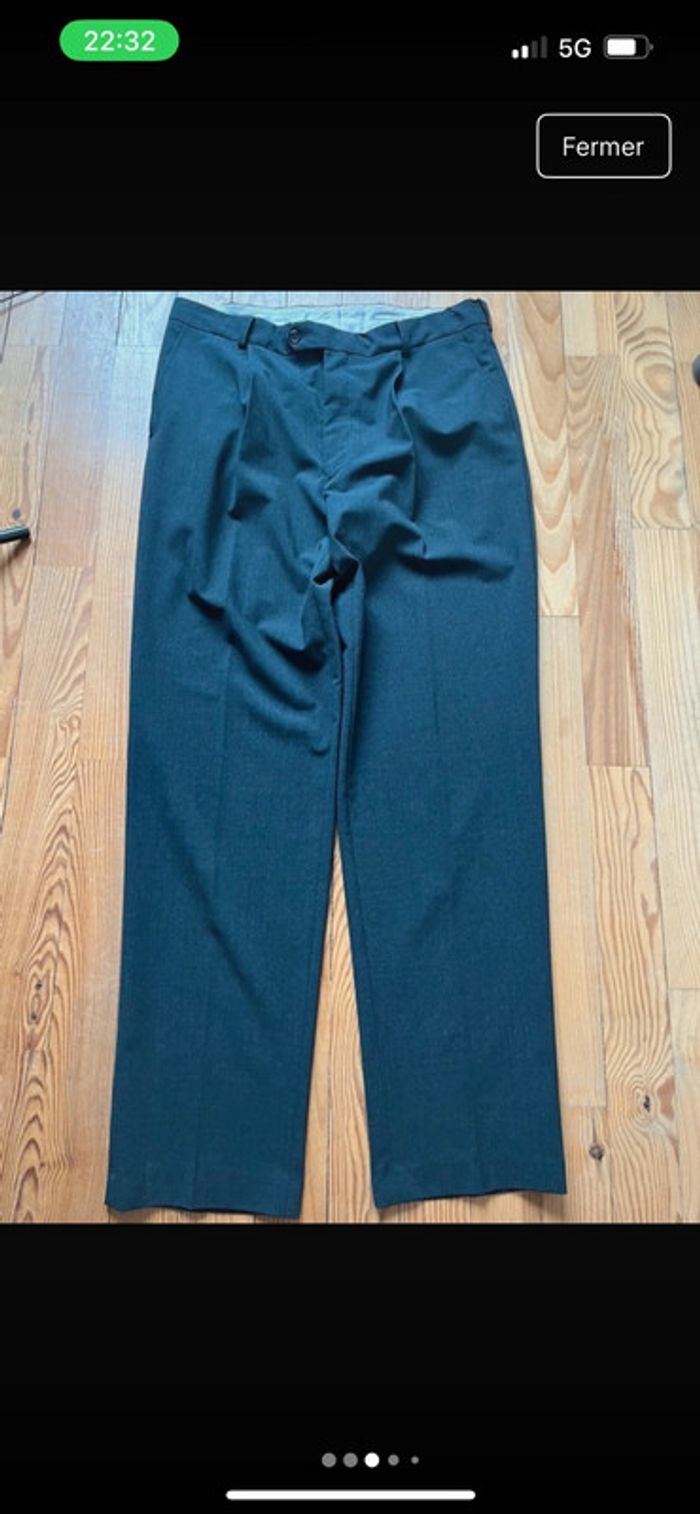 Pantalon de Costume Large Vintage Noir Brice - photo numéro 3