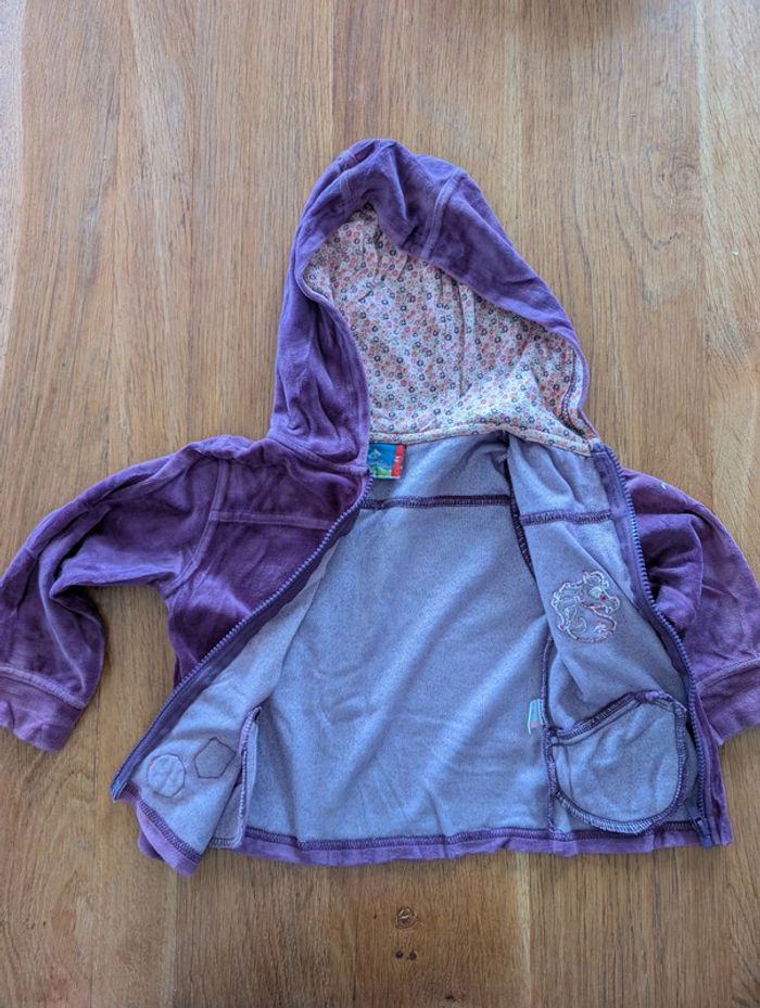 Veste velours mauve 4 ans motifs licorne - photo numéro 3