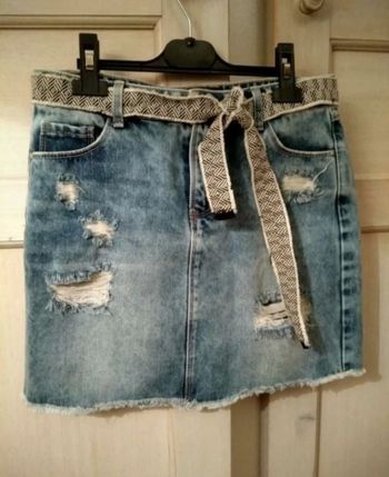 Jupe jean destroy