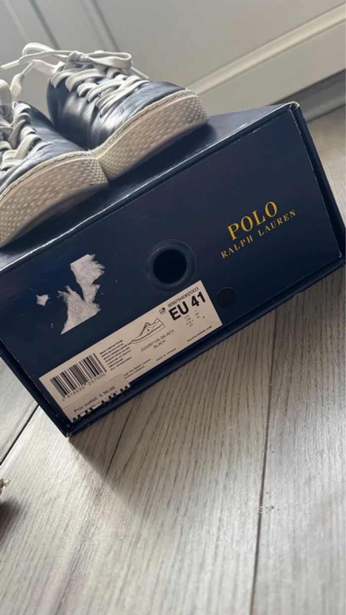 Basket Ralph Lauren noir taille 41 en bon état - photo numéro 2