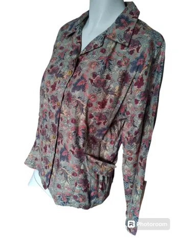 Chemise chemisier tunique printemps automne fleurs flower vintage retro country cottage core