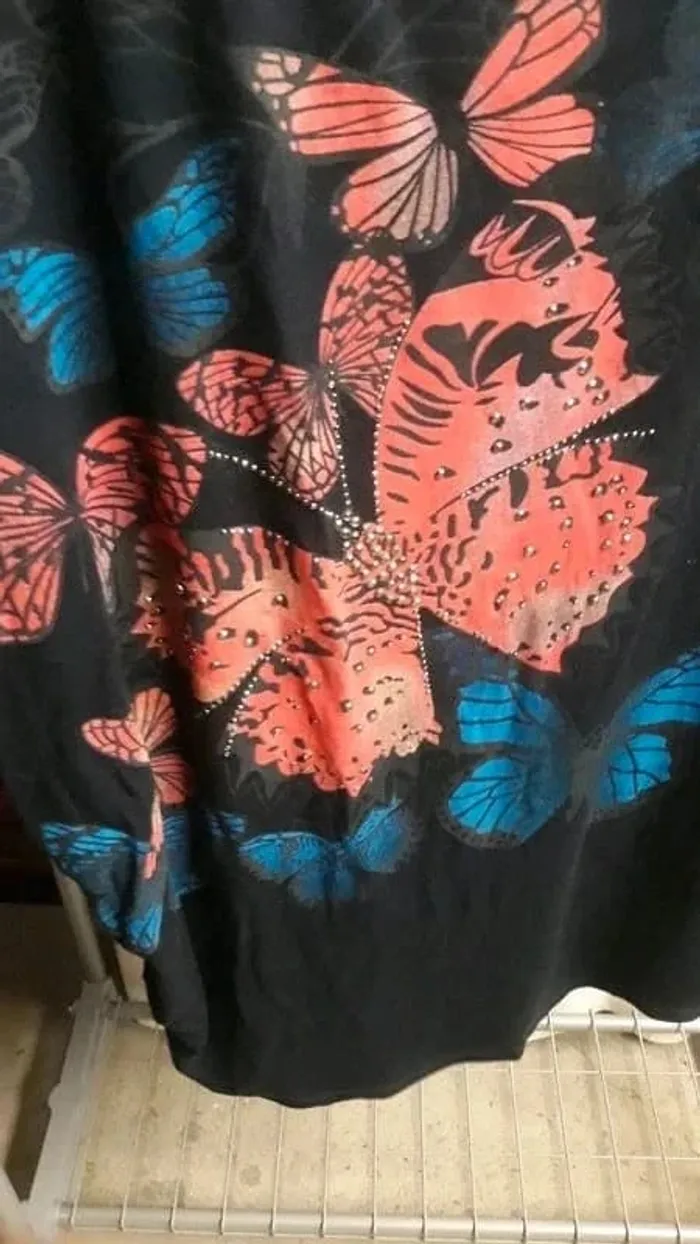 Blouse vintage motif papillon taille 42 - photo numéro 3