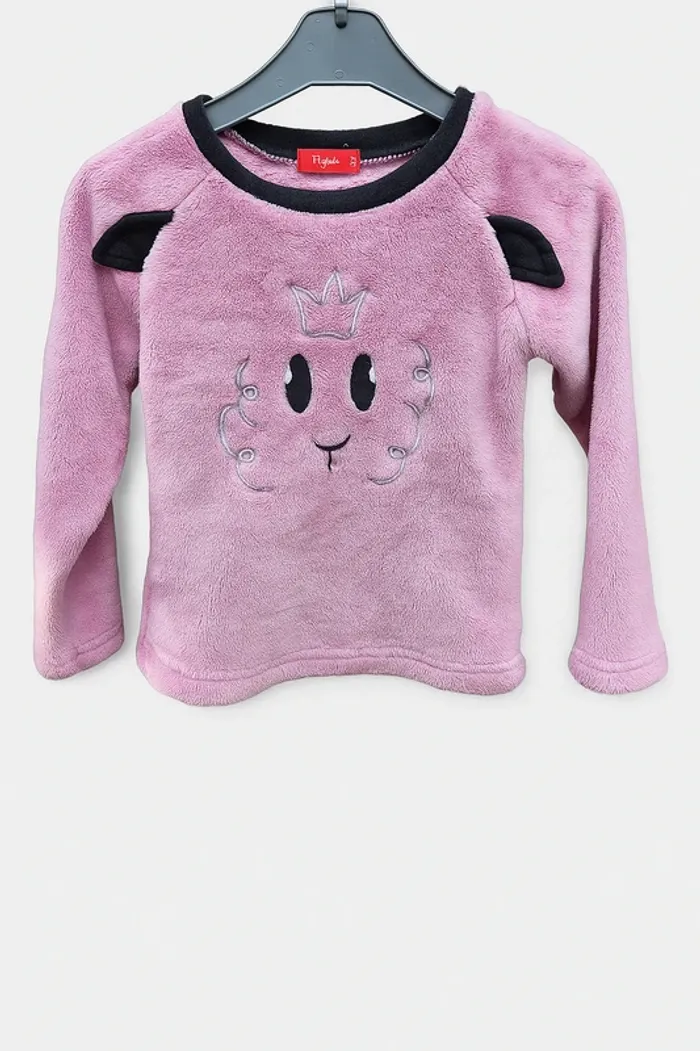 Pull de pyjama pilou pilou - Taille 4 ans - Tissaia - Rose et noir