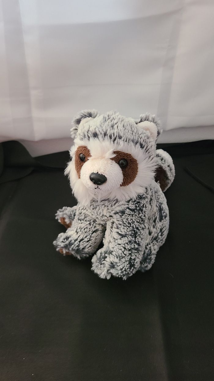 Peluche raton laveur CREATIONS DANI chiné gris blanc marron