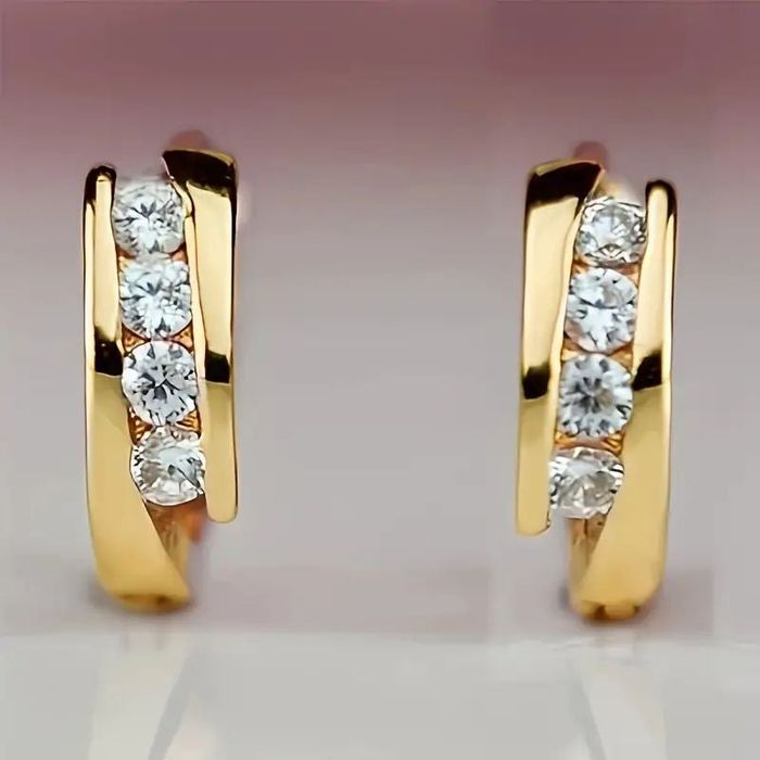 Boucles d'oreilles créatives en zircone incrustées