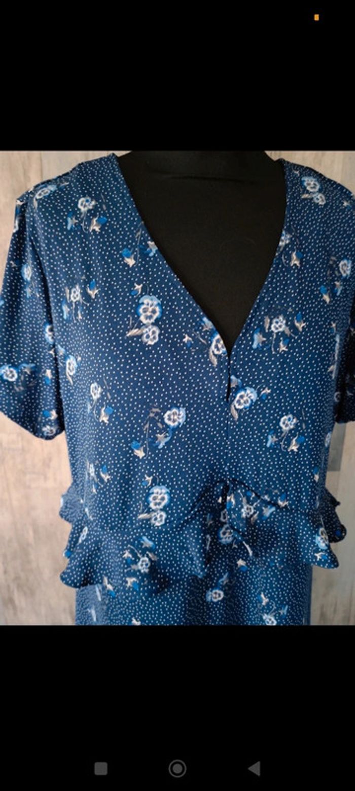 Robe fleurie bleu bonheur 46 - photo numéro 2