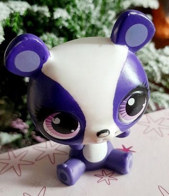 Figurine Littlest Pet Shop Panda blanc et violet
