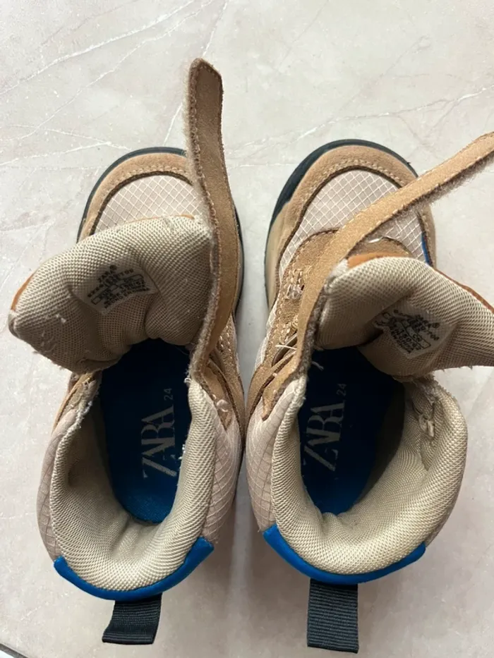Chaussures enfant ZARA montantes marron/beige pointure 24 - photo numéro 5